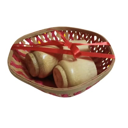 Bamboo Gift Pack (3 Bamboo Cups, 1 Hexagon Basket)