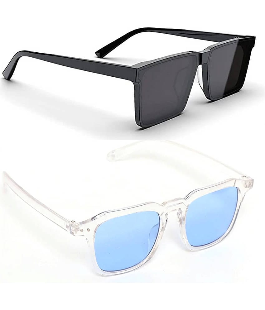 Elligator Multicolor Rectangular Sunglasses ( Pack of 2 )