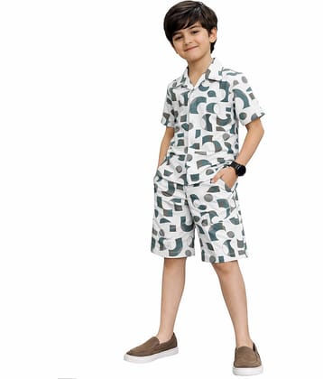 Kuchipoo Boys Cotton Blend Shirt & Shorts Set ( Multicolor 2 , Pack of 1 )