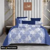 One Bedsheet Super King Size Two Pillow covers Bliss King (Size:108/108inc)