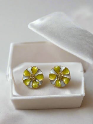 Yellow Flower Earrings