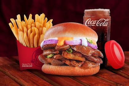 Spicy Aloo Crunch Burger + Side + Coke (M)