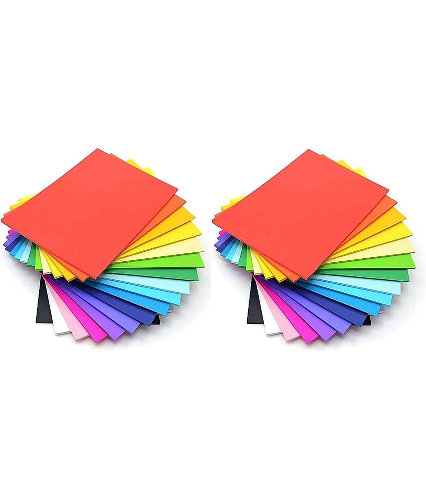 Eclet 200 pcs Color Sheets (20 Color x 10 Sheets Each) Copy Printing Papers/Art and Craft Paper A4 Sheets Double Sided Colored Origami Folding School, Office Stationery