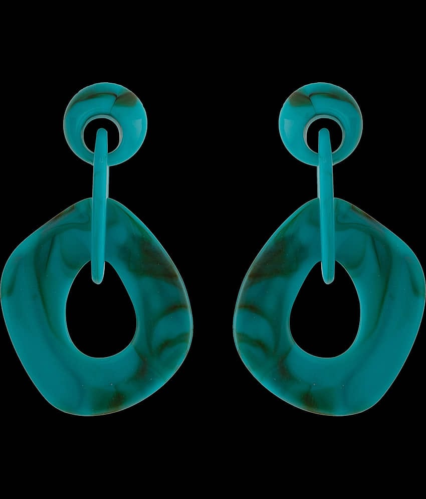 Silver Shine Elegant Ocean Blue Designer Partywear Earring For Girls And Women Jewellery