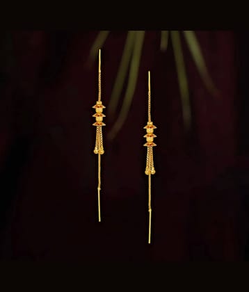 Drashti Collection Golden Threader Earrings ( Pack of 1 )