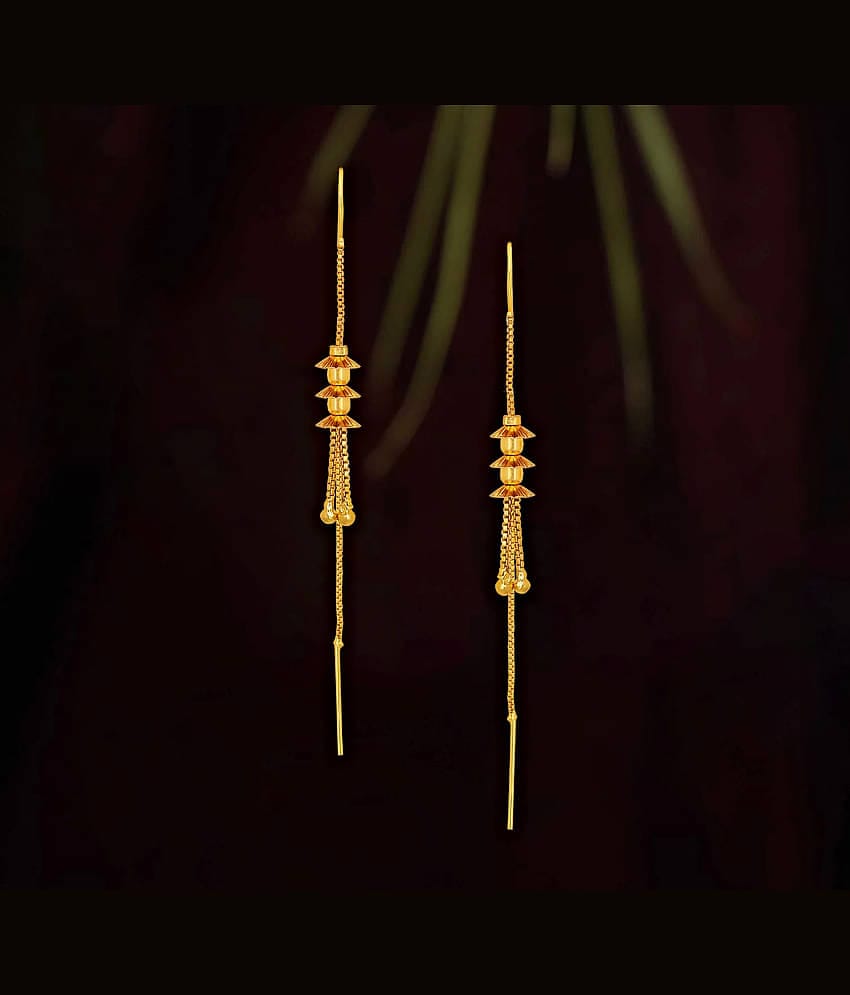 Drashti Collection Golden Threader Earrings ( Pack of 1 )