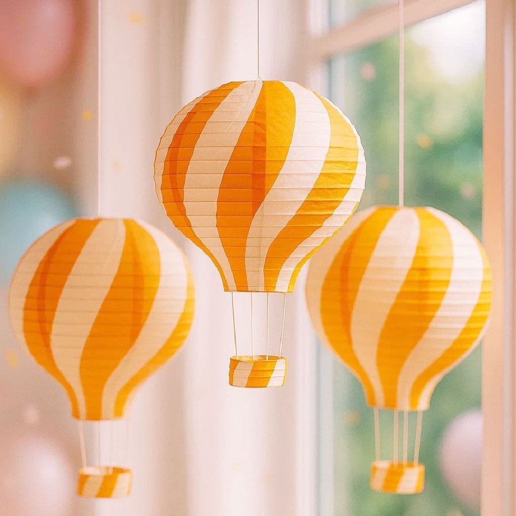 Hot Air Balloon Parachute Orange Lanterns - 1PC - Party and Festive Needs | Buy online on ZillyBuy