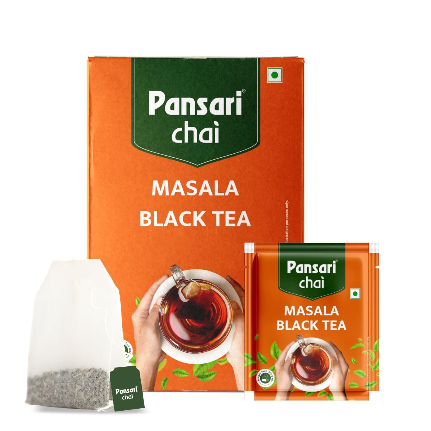 Pansari Masala Chai  25 Premium Tea Bags | Aromatic Blend of Black Tea & Indian Spices | Cinnamon, Cardamom, Clove & Ginger | Refreshing & Immunity-Boosting Spiced Tea