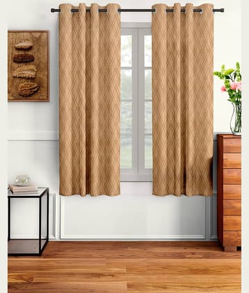 Cortina - Modern Embossed Room Darkening Eyelet Curtain-5 Ft-pack of 2
