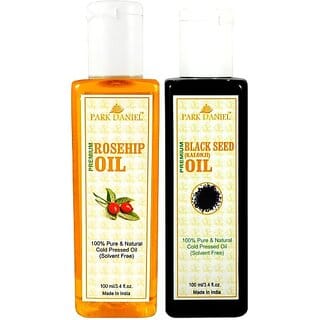PARK DANIEL Organic Rosehip oil and Black seed oil - Natural &amp; Undiluted combo of 2 bottles of 100 ml (200ml) (200 ml)