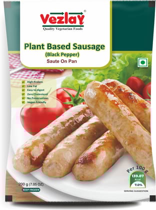 Vezlay Plant Based Sausage(Black Peeper), 200 gm