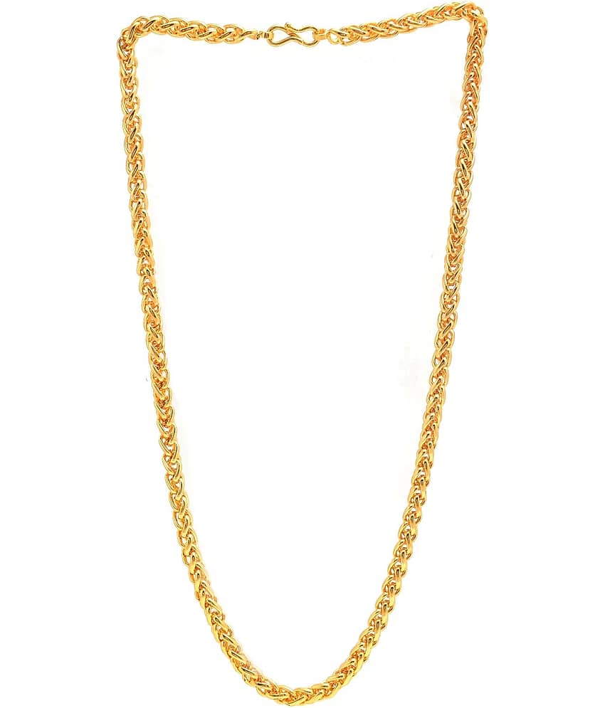 Jewar Mandi Gold Plated Brass & Copper Chain Designer Link Chain Jewelry for Men & Boys 8314