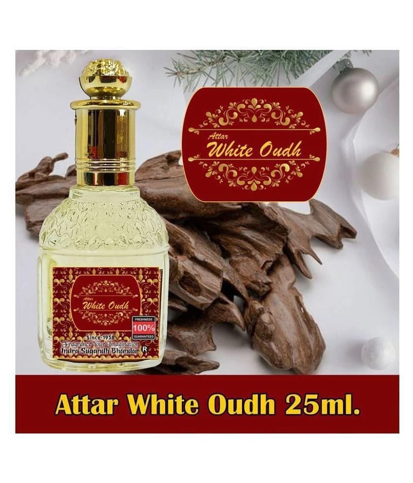 INDRA SUGANDH BHANDAR - White Oudh Mesmerising Fragrance of Agarwood Long Lasting Mens Attar Attar For Men & Women 25ml Pack Of 1