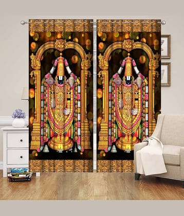 Sai Arpan Abstract Blackout Eyelet Curtain 7 ft ( Pack of 1 ) - Multi Color