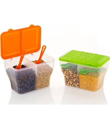 MAGICSPOON Plastic Multicolor Multi-Purpose Container ( Set of 2 )
