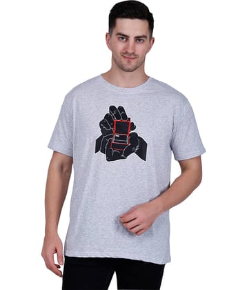 life dream Cotton Blend Regular Fit Printed Half Sleeves Men's Round T-Shirt - Grey ( Pack of 1 )