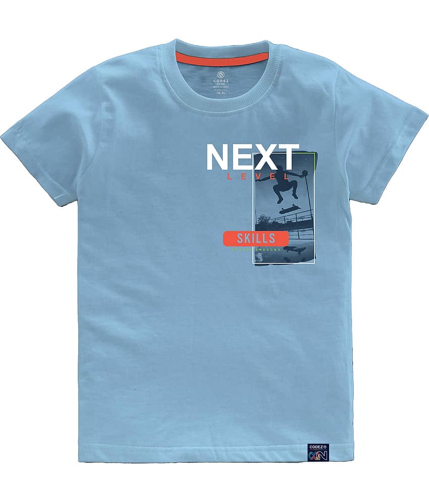 CODEZ Pack of 1 Boys Cotton Blend T-Shirt ( Blue )