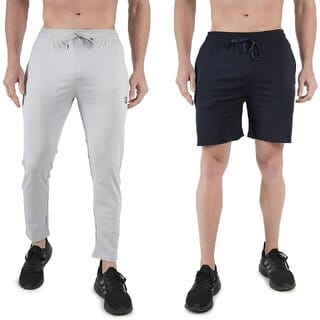Kwings Mens Lower  Short Combo Pack (Pack of 2) Lycra blend Plain sports wear Bottoms