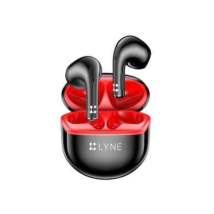 LYNE CoolPods 2 20 Hours Music Time True Wireless Earbuds-BLACK-RED