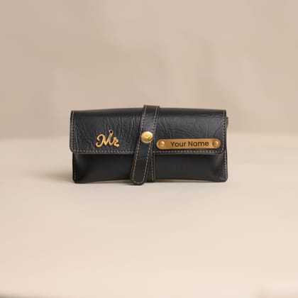 Personalized Black Eyewear Case – Premium Custom Goggle Case with Name Engraving