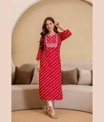 Kapadia Women Rayon Embroidered Straight Kurti ( Multicolor )