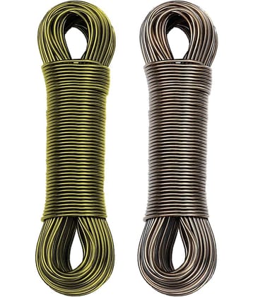 Set of 2 PVC Coated Steel 20 Mtr Anti-Rust Wire Rope for Drying Cloths Outside Balcony, Home Terrace, Home Garden