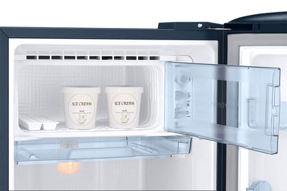 Samsung 183 L, 2 Star, Digital Inverter, Direct-Cool Single Door Refrigerator (RR20C1812U8/HL, Blooming Saffron Blue, Base Stand Drawer) Samsung 183 L, 2 Star, Digital Inverter, Direct-Cool Single Door Refrigerator (RR20C1812U8/HL, Blooming Saffron Blue,