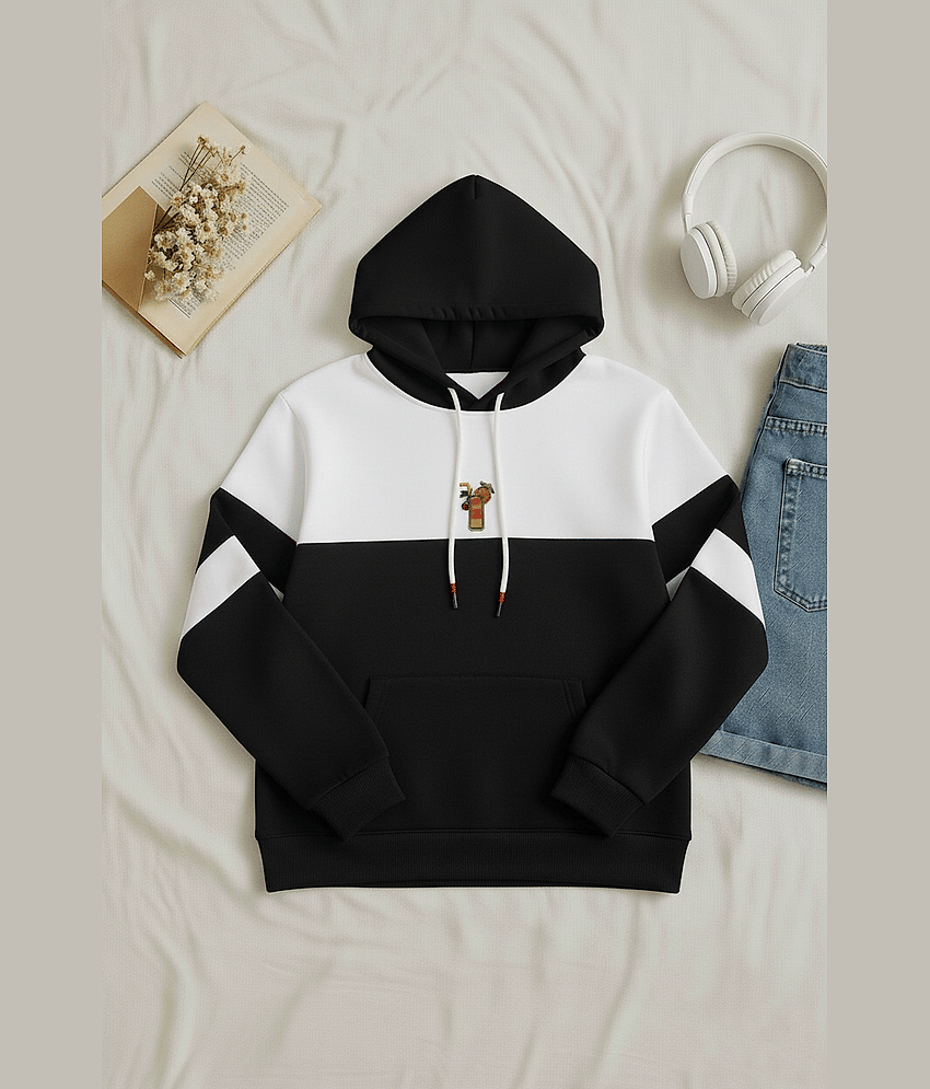 Try This Cotton Blend Hooded Men's Sweatshirt - Black ( Pack of 1 )