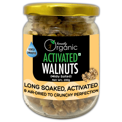 Activated/Sprouted Walnuts - Mildly Salted (100% Natural, Long Soaked & Air Dried to Crunchy Perfection) - 200g
