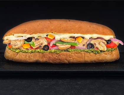 Mushrooms, Pesto & Cheese Sub-Sandwich