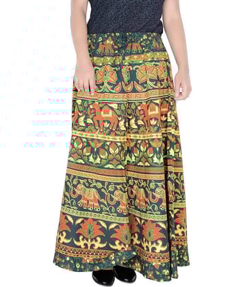 Sttoffa Cotton Wrap Skirt - Green