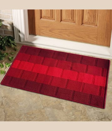 Status - Anti-skid Synthetic Door Mat ( 58 X 30 cm ) Single - Red