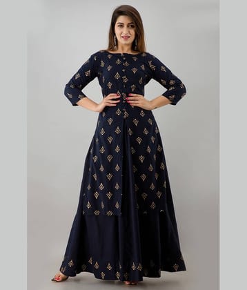 FabbibaPrints - Multicoloured Straight Cotton Blend Women's Stitched Salwar Suit ( Pack of 1 )