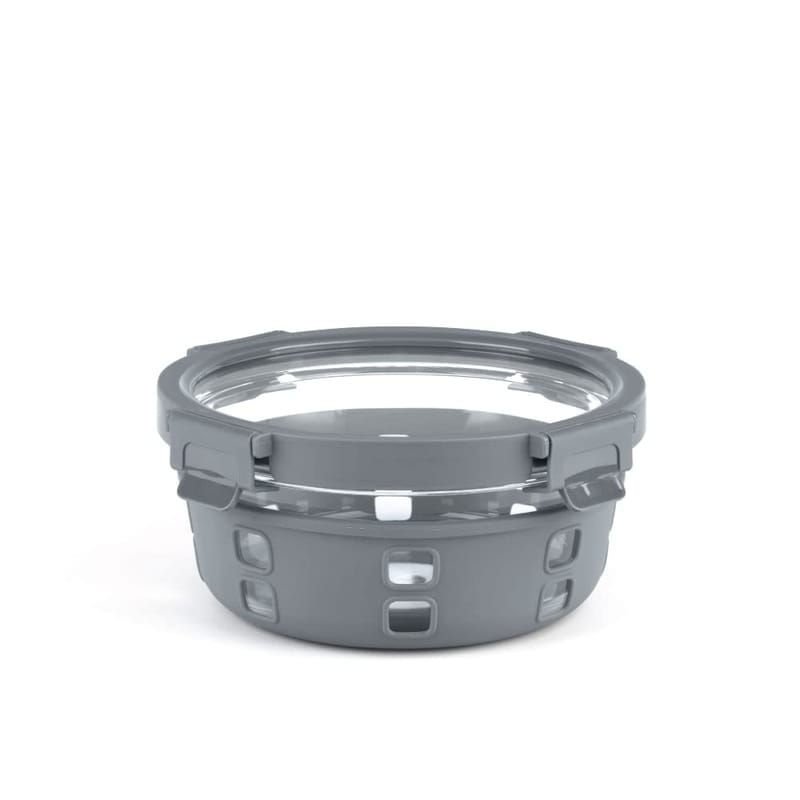 Borosil Klip N Store Plus 950 ml Round Glass Food Storage Container with Air Tight Glass Lid | Transparent