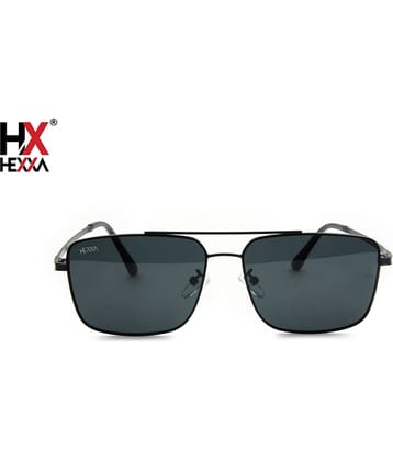 Hexxa Black Rectangular Sunglasses ( Pack of 1 )