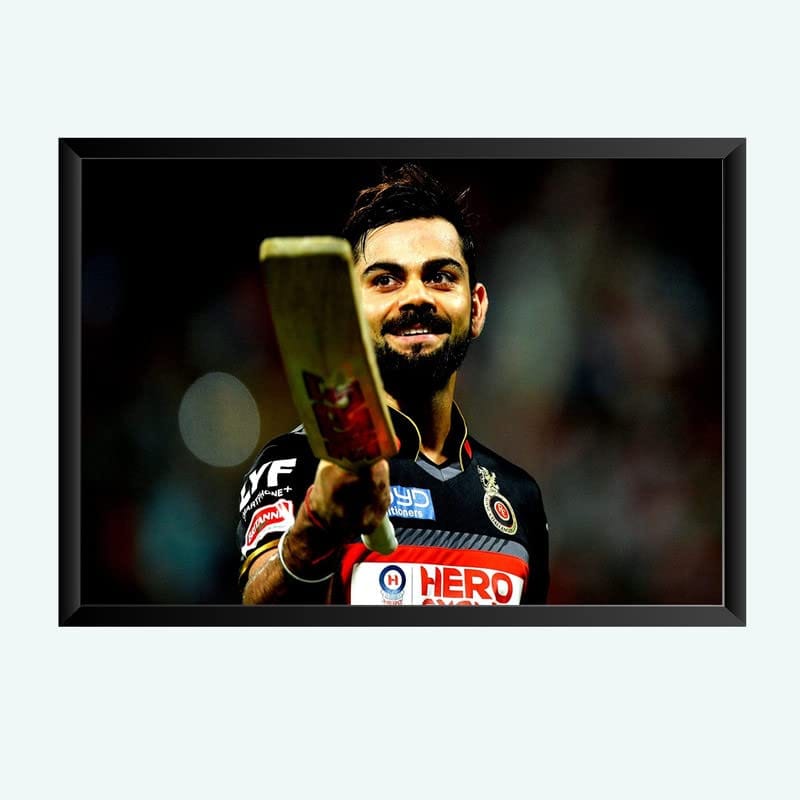 Nokkes Cricket IPL Virat kholi RCB Royal Challangers Team Photo Frame 8X12 Inch Size Photo Frame Photo Home Office_msd4