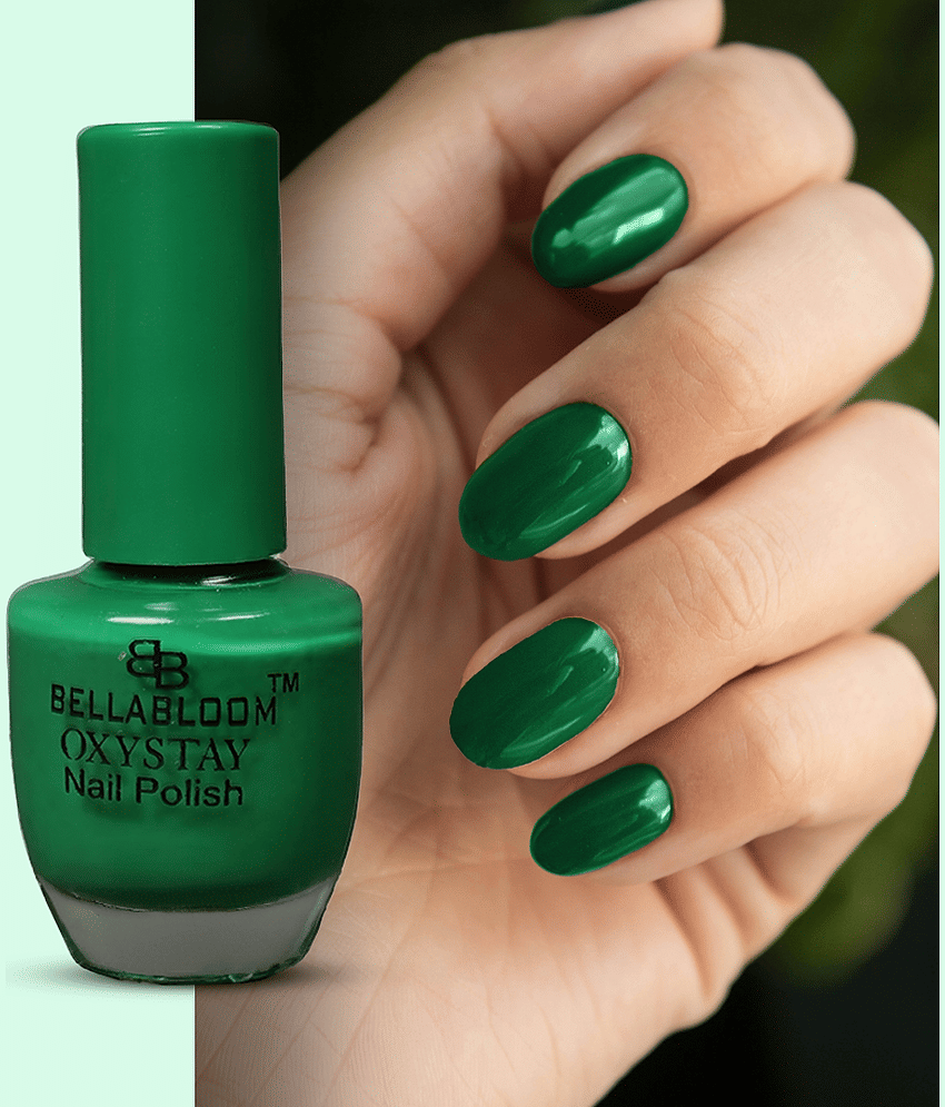 BELLABLOOM Dark Green Nail Polish, Long Lasting, Glossy Finish, 10ml ( Pack of 1 )