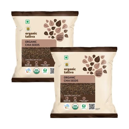 Organic Tattva Organic Chia Seeds - 100g x Pack of 2 Organic Tattva Organic Chia Seeds - 100g x Pack of 2