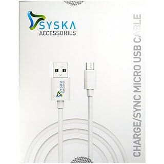 Syska CC10 1.2 m Micro USB Cable (Compatible with All Phones With Micro USB Port, White, One Cable)_349clone.