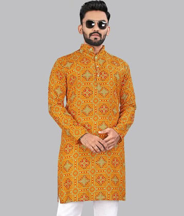allan peter Navy Blue Cotton Men's Regular Kurta ( Pack of 1 )
