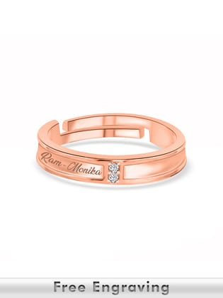 Double Solitaire Adjustable Rose Gold Ring For Women-Adjustable