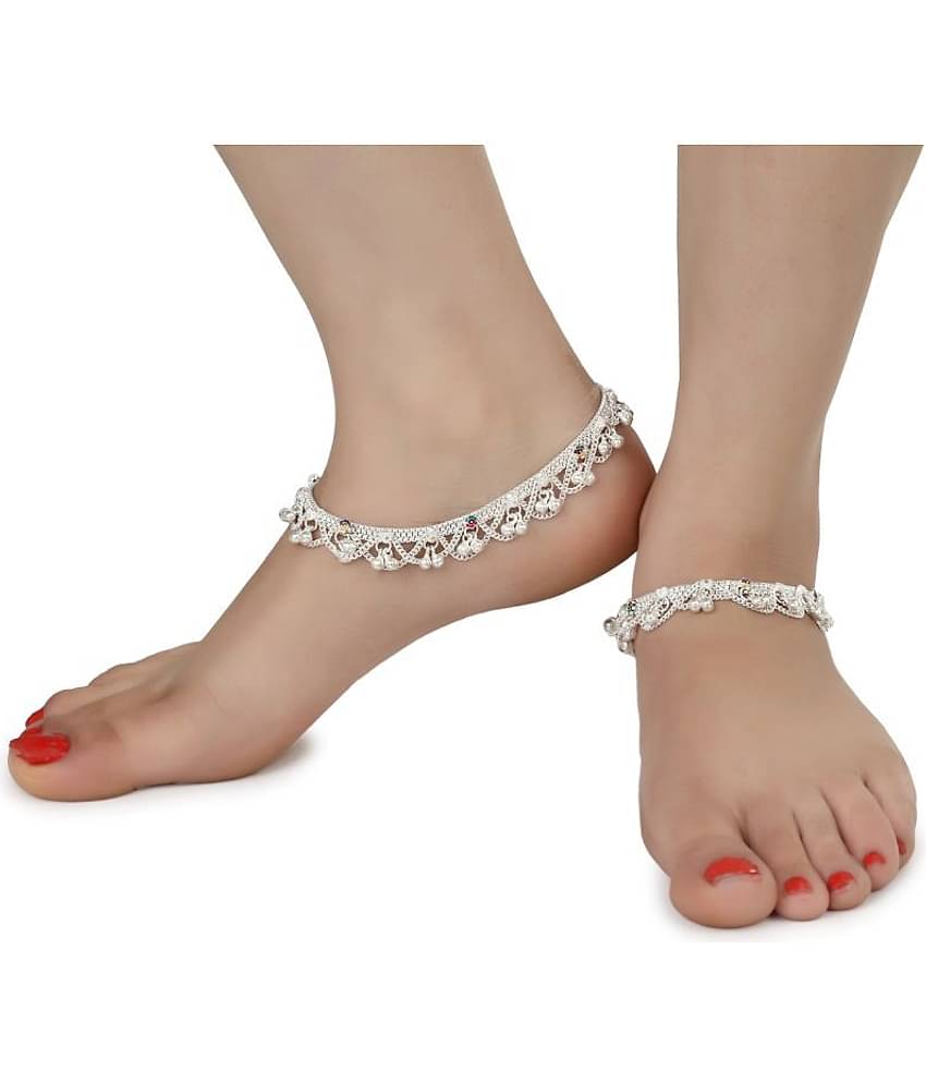 AanyaCentric - Silver Anklets ( Pack of 1 )