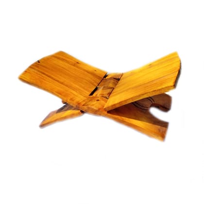 MAYAPURI Bhagavad Geeta Holder/Handmade Wooden Book Folding Stand Rehal for Religious Holy Books (12 Inch)