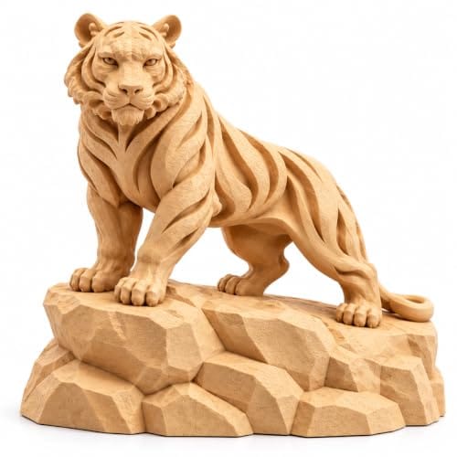 Tiger Figurine Showpiece, 14.5 cm, Home Decor