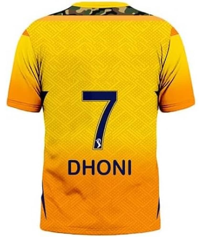 THE BLAZZE Sports India IPL Cricket Team T Shirt Jersey For MensFor Chennai CSK Dhoni 7