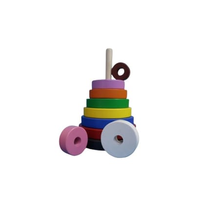 Wooden Multicolor Stacker Round