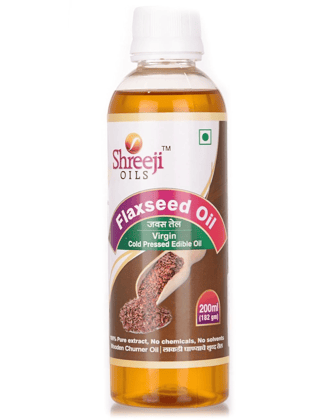Shreeji Oils Flaxseed Virgin Cold Pressed Edible Oil, 200 ml