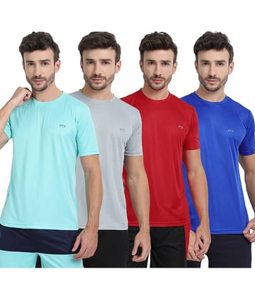 FTX Pack of 4 Polyester Regular Fit Men's T-Shirt ( Multicolor4 )