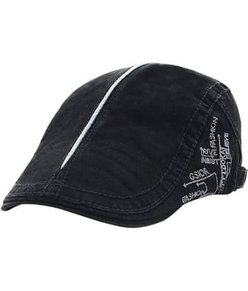 Zacharias Black Cotton Men's Cap ( Pack of 1 )