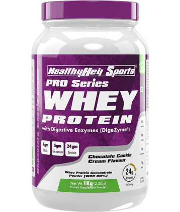 HealthyHey Sports Whey Protein Concentrate with DigeZyme 1 kg Powder